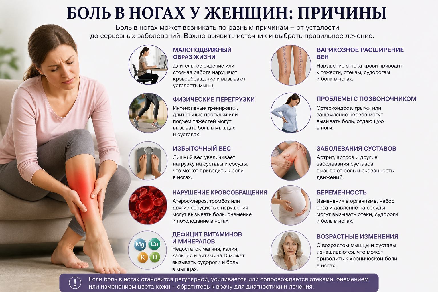 Боль в ногах у женщин: причины, диагностика, лечение в СПб | Невролог Наталья Юрьевна Порошина