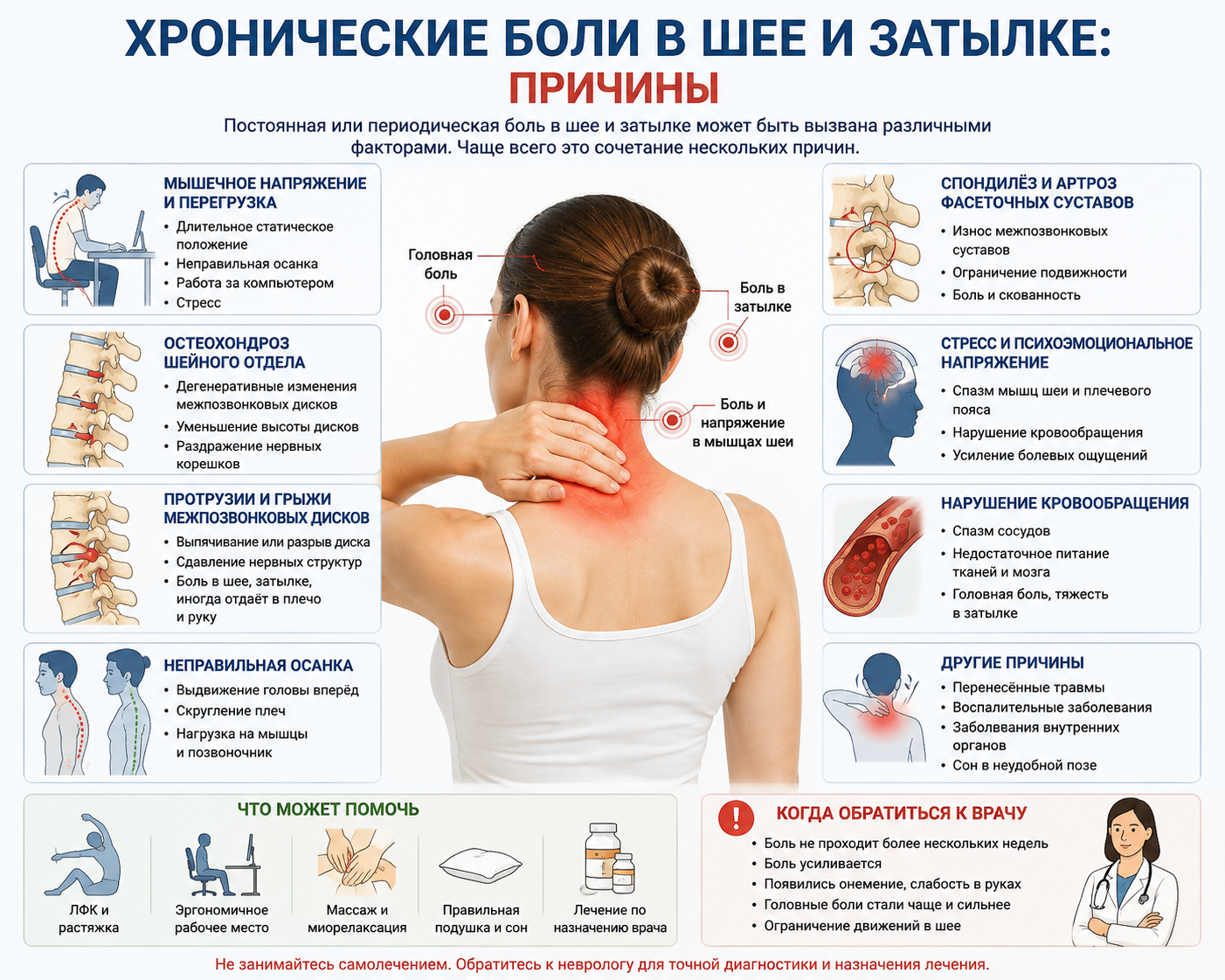 Хронические боли в шее и затылке: причины, лечение в СПб | Невролог Наталья Юрьевна Порошина