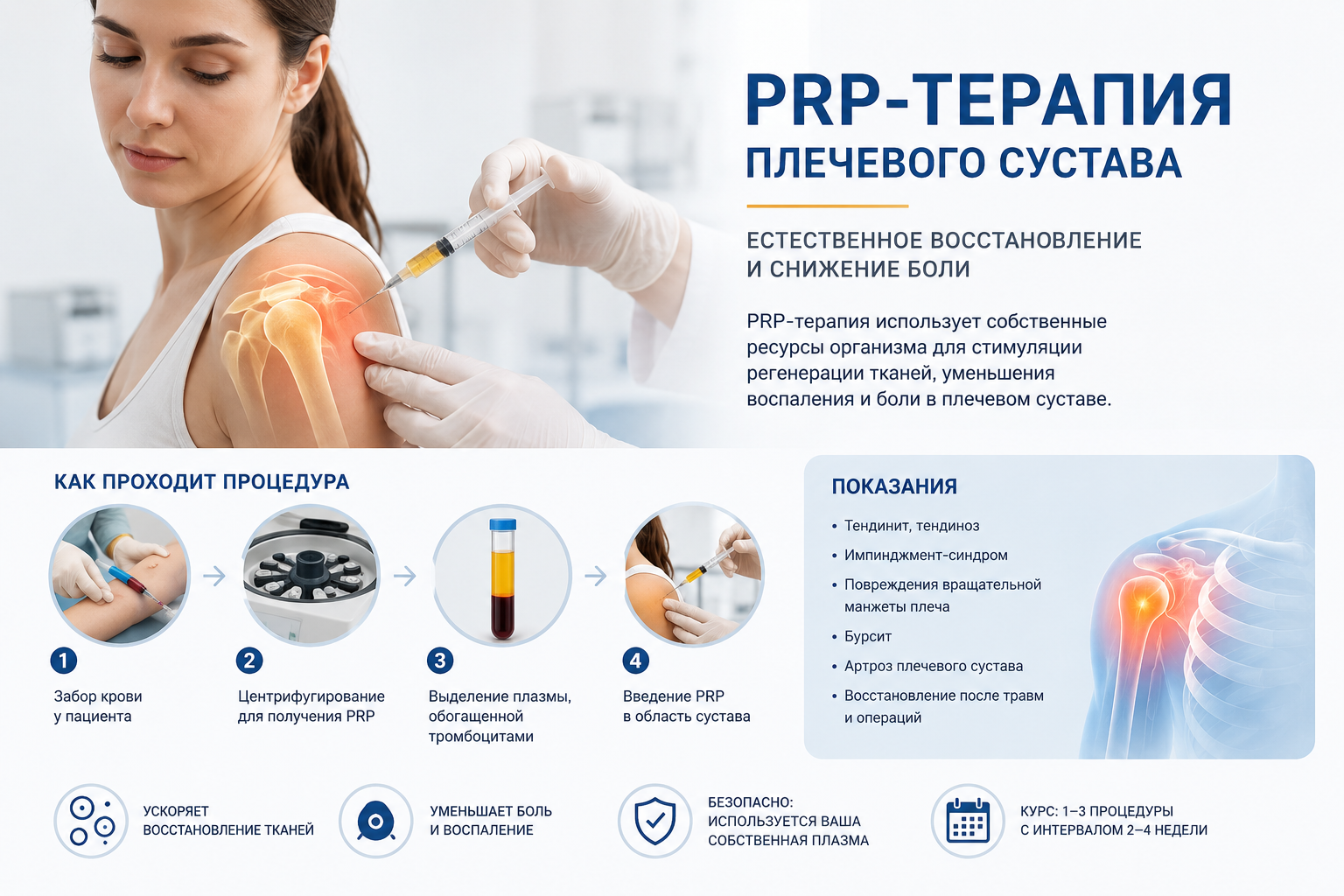 Подготовка к PRP-терапии плечевого сустава: главные правила