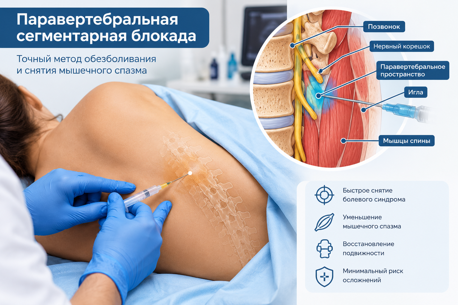 Паравертебральная сегментарная блокада: быстрая помощь при боли в спине без операции Паравертебральная сегментарная блокада — когда боль отступает без скальпеля