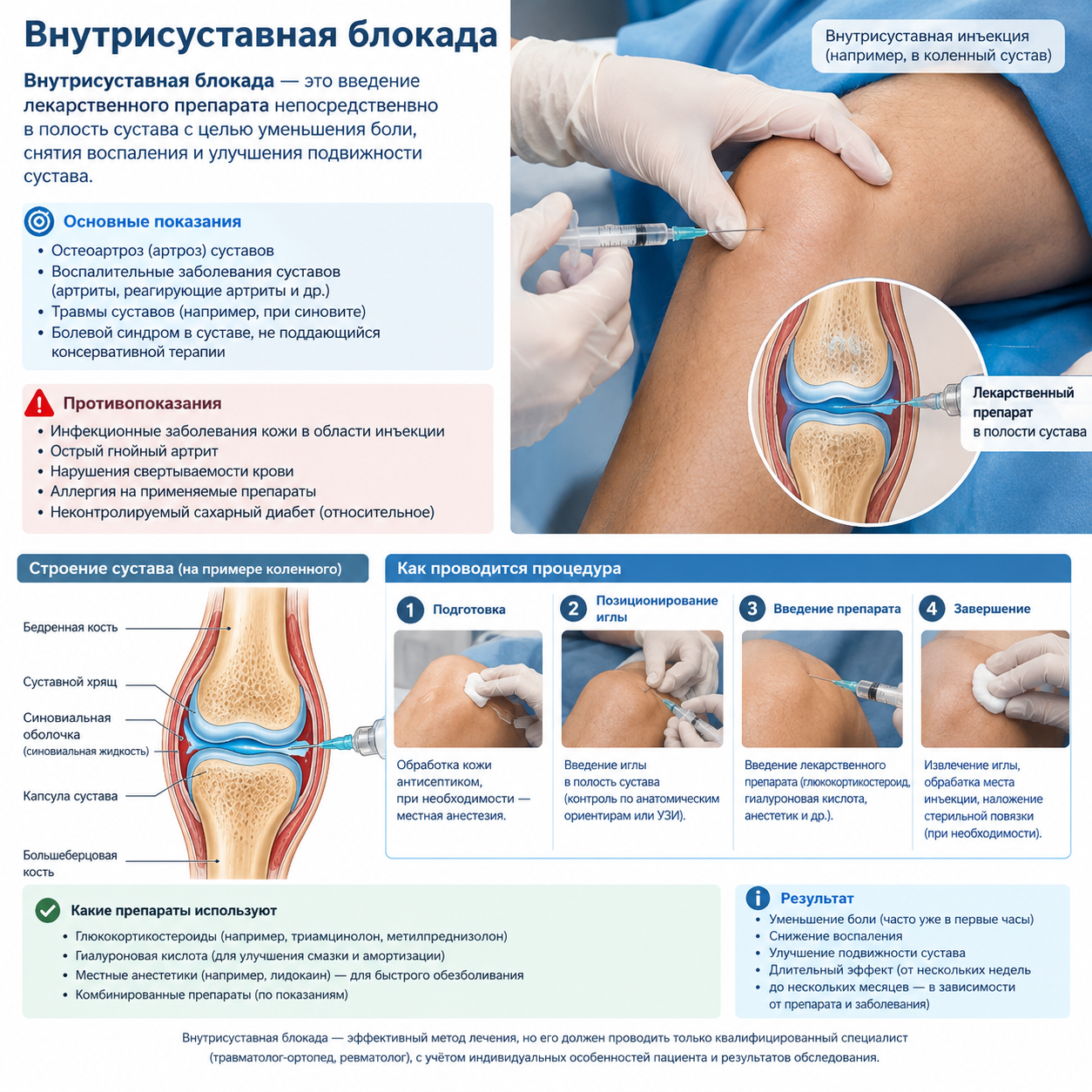 Внутрисуставная блокада: спасение больных суставов без операции Внутрисуставная блокада — когда боль в суставах уходит без скальпеля