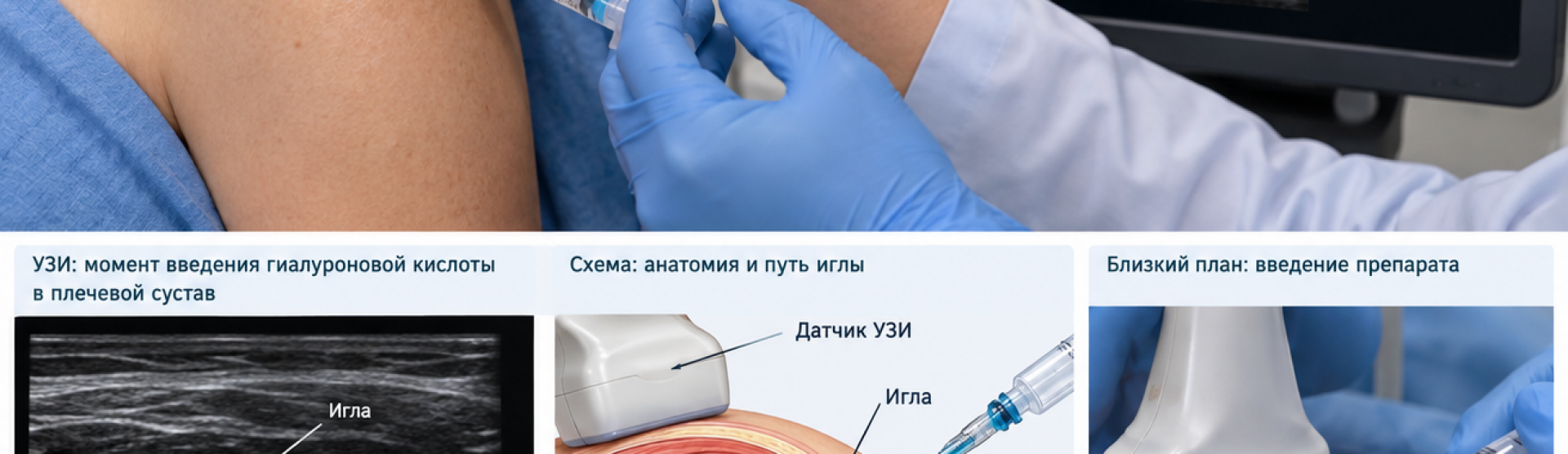 УЗИ-контролируемое введение ГК в плечевой сустав у м. Чкаловская, Спортивная, Горьковская, Петроградская, Крестовский остров