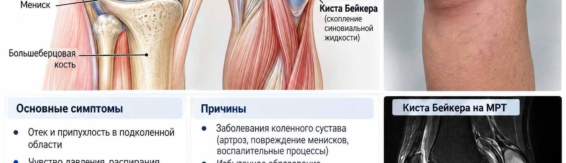 Киста Бейкера — отёк колена сзади, подколенная ямка: лечение в СПб | Донской Э.О.